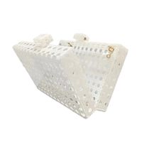 Yellow White Arylic Solid Color Hollow Square Evening Bags main image 5