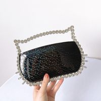 Black Skin Color Orange Arylic Solid Color Oval Evening Bags main image 1