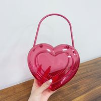 Rosenrot PVC Herzform Einfarbig Transparent Herzförmig Abend Taschen sku image 1