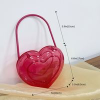 Rose Rouge PVC Forme De Cœur Couleur Unie Transparent En Forme De Coeur Sacs De Soirée main image 2