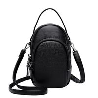 Women's Small Leather Solid Color Classic Style Zipper Shoulder Bag main image 5