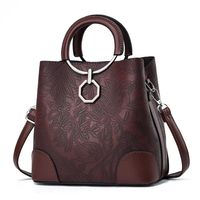 Women's Large Pu Leather Flower Streetwear Zipper Handbag sku image 5