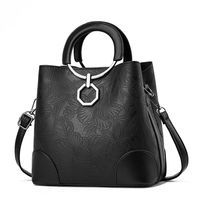 Women's Large Pu Leather Flower Streetwear Zipper Handbag sku image 1