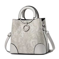 Women's Large Pu Leather Flower Streetwear Zipper Handbag sku image 2