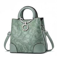 Women's Large Pu Leather Flower Streetwear Zipper Handbag sku image 4