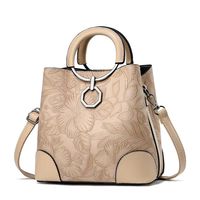 Women's Large Pu Leather Flower Streetwear Zipper Handbag sku image 3