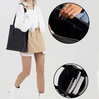 Women's Medium PVC Solid Color Streetwear Square Zipper Tote Bag main image 4
