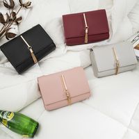 Women's Solid Color Pu Leather Tassel Flip Cover Wallets main image 6