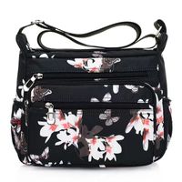 Femmes Moyen Nylon Fleur De Base Fermeture Éclair Sac D'Épaule main image 6