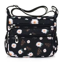 Frau Mittel Nylon Blume Basic Reißverschluss Schultertasche sku image 1