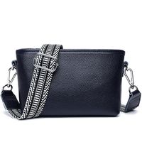 Women's Small Leather Solid Color Streetwear Square Zipper Shoulder Bag sku image 2