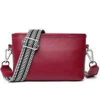 Women's Small Leather Solid Color Streetwear Square Zipper Shoulder Bag sku image 5