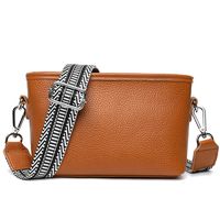 Women's Small Leather Solid Color Streetwear Square Zipper Shoulder Bag sku image 6