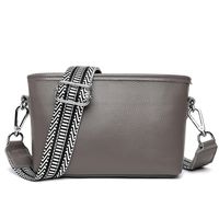 Women's Small Leather Solid Color Streetwear Square Zipper Shoulder Bag sku image 9