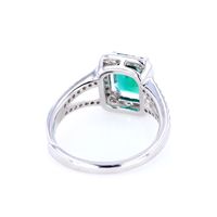 Sterling Silver White Gold Plated Luxurious Shiny Inlay Square Artificial Gemstones Adjustable Ring main image 5