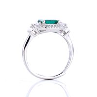 Sterling Silver Simple Style Shiny Inlay Square Lab-grown Gemstone Open Rings main image 4