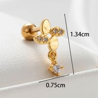 1 Piece Casual French Style Triangle Windmill Inlay Copper Zircon Ear Studs main image 2