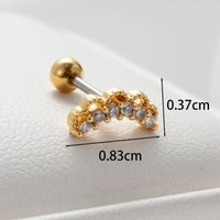 1 Piece Casual French Style Triangle Windmill Inlay Copper Zircon Ear Studs main image 4