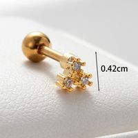 1 Piece Casual French Style Triangle Windmill Inlay Copper Zircon Ear Studs main image 3