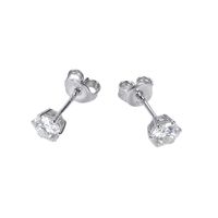 Sterling Silver Simple Style Shiny GRA Certificate Inlay Geometric Moissanite Ear Studs main image 2