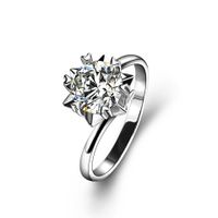 Sterling Silber Elegant Einfacher Stil GRA-Zertifikat Überzug Geometrisch Moissanit Ringe main image 2