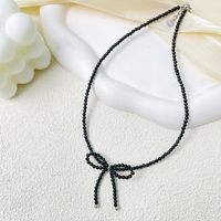 Casual Cute Bow Knot Agate Pendant Necklace 1 Piece main image 5