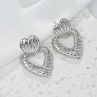 1 Pair Simple Style Commute Geometric Heart Shape Alloy Drop Earrings Ear Studs main image 7