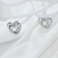 1 Pair Simple Style Commute Geometric Heart Shape Alloy Drop Earrings Ear Studs sku image 3