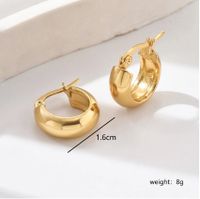 1 Pair IG Style Simple Style Solid Color 201 Stainless Steel 18K Gold Plated Earrings main image 2