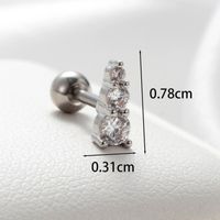 1 Piece Casual French Style Heart Shape Butterfly Hollow Out Inlay Copper Zircon Ear Studs main image 3
