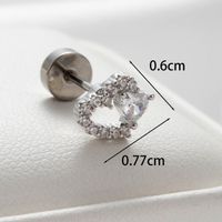 1 Piece Casual French Style Heart Shape Butterfly Hollow Out Inlay Copper Zircon Ear Studs main image 2