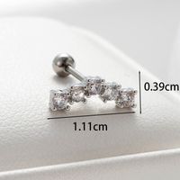 1 Piece Casual French Style Heart Shape Butterfly Hollow Out Inlay Copper Zircon Ear Studs main image 5