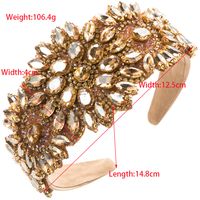 Women's Glam Luxurious Color Block Alloy Cloth Inlay Rhinestones Glass Hair Band main image 2