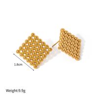 1 Pair Classical Argyle 201 Stainless Steel Gold Plated Ear Studs main image 2