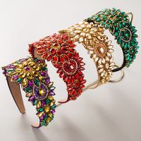 Women's Glam Luxurious Color Block Alloy Cloth Inlay Rhinestones Glass Hair Band main image 1