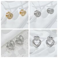 1 Pair Simple Style Commute Geometric Heart Shape Alloy Drop Earrings Ear Studs main image 1