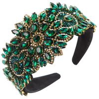 Women's Glam Luxurious Color Block Alloy Cloth Inlay Rhinestones Glass Hair Band sku image 1