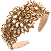 Women's Glam Luxurious Color Block Alloy Cloth Inlay Rhinestones Glass Hair Band sku image 2