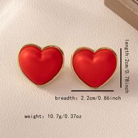 1 Pair Classic Style Heart Shape Plastic Zinc Alloy Ear Studs main image 2