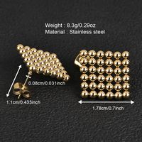1 Pair Simple Style Geometric Polishing Hollow Out 201 Stainless Steel 18K Gold Plated Ear Studs main image 1