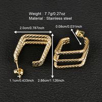 1 Pair Simple Style Geometric Polishing Hollow Out 201 Stainless Steel 18K Gold Plated Ear Studs main image 3