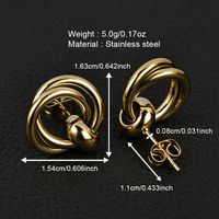 1 Pair Simple Style Geometric Polishing Hollow Out 201 Stainless Steel 18K Gold Plated Ear Studs main image 9