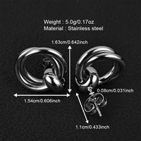1 Pair Simple Style Geometric Polishing Hollow Out 201 Stainless Steel 18K Gold Plated Ear Studs main image 10