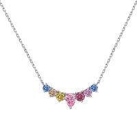 Sterling Silver Simple Style Classic Style Inlay U Shape Insect Heart Shape Zircon Pendant Necklace sku image 4