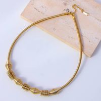 Titanium Steel 18K Gold Plated Simple Style Classic Style Plating Pearl Bracelets Necklace main image 2