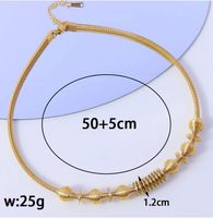 Titanium Steel 18K Gold Plated Simple Style Classic Style Plating Pearl Bracelets Necklace sku image 1