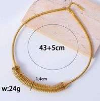Titanium Steel 18K Gold Plated Simple Style Classic Style Plating Pearl Bracelets Necklace sku image 3