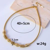 Titanium Steel 18K Gold Plated Simple Style Classic Style Plating Pearl Bracelets Necklace sku image 4