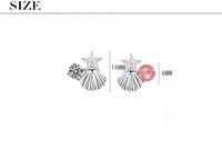 1 Pair Simple Style Classic Style Shell Inlay Copper Zircon Ear Studs main image 2