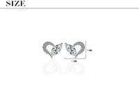1 Pair Sweet Heart Shape Inlay Copper Zircon Ear Studs main image 3